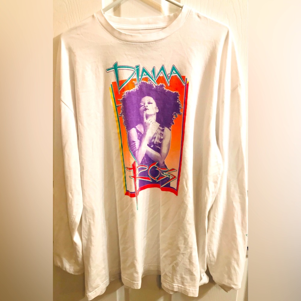 DIANA ROSS WHITE L/S GRAPHIC SHIRT SIZE XXL